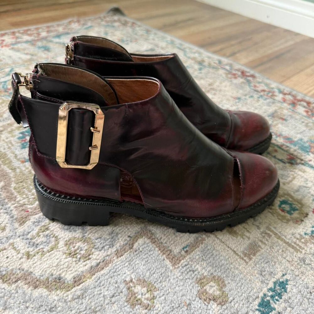 Women's Burgundy and Brown Boots